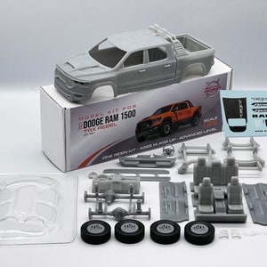 1:25 RAM 1500 TRX Rebel 5th Gen Resin Model Kit with Rubber Tires and Clear Parts
