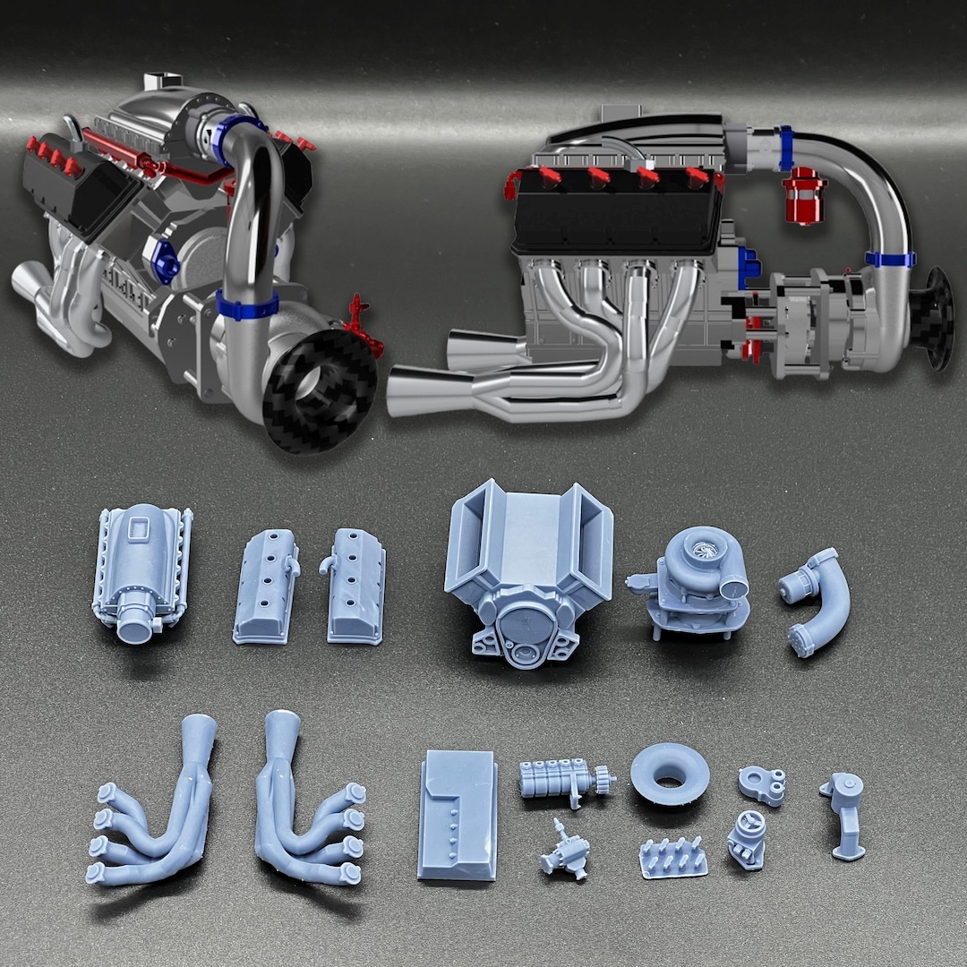 Procharged HEMI Engine Kit | Scales 1/64 1/24 1/25 1/18 1/16 1/10