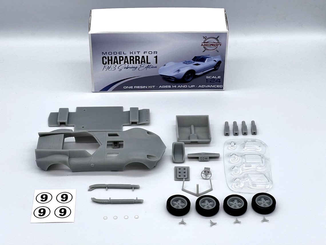 1:24 Chaparral 1 Model Kit 1963 Sebring Jim Hall Vintage Racing 12 ...