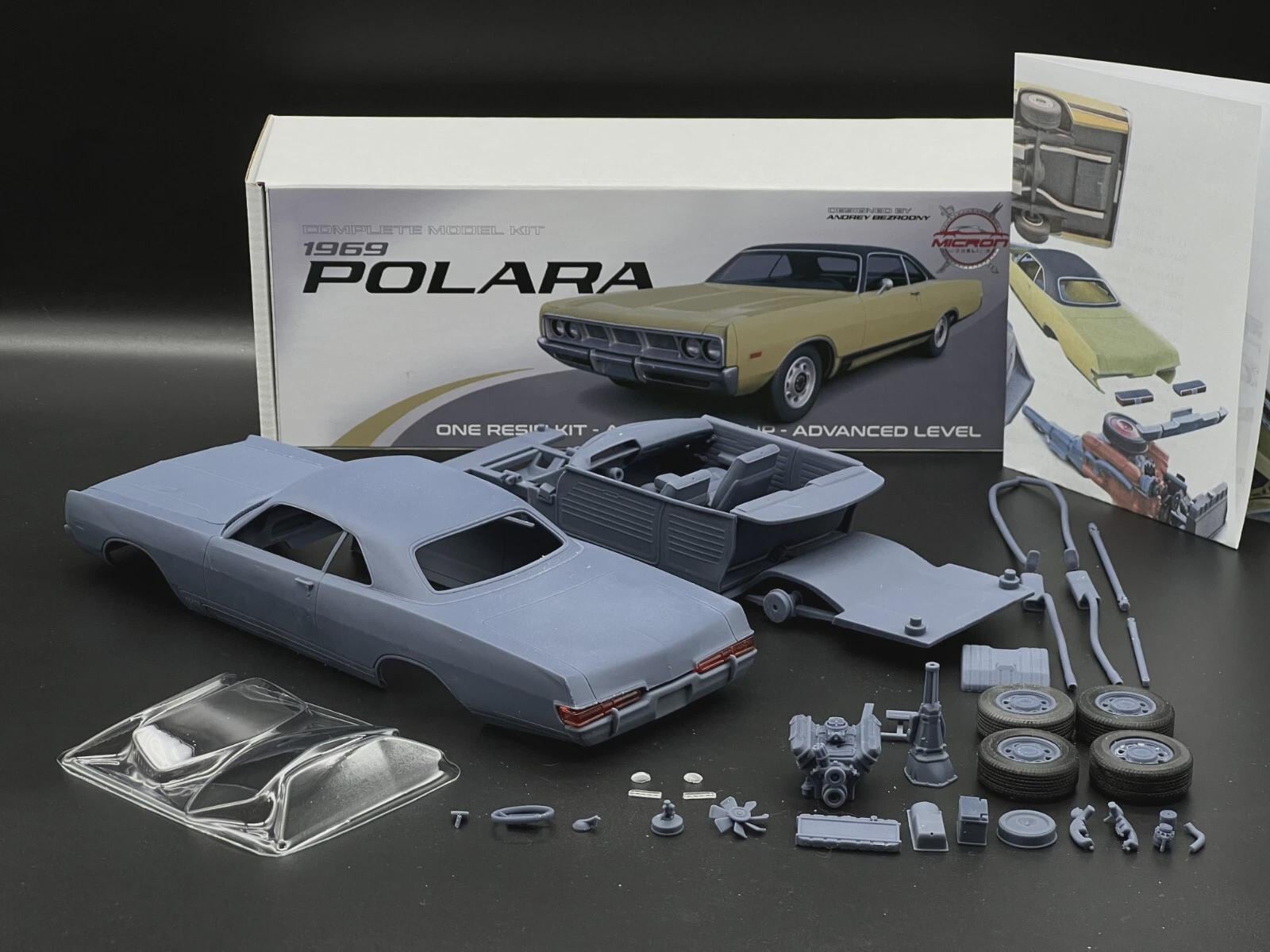 1/25 1969 Dodge Polara Resin Model Kit With Engine, Windows