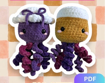 Jellyfish and PB&Jellyfish No Sew 2-in-1 Crochet Amigurumi Pattern