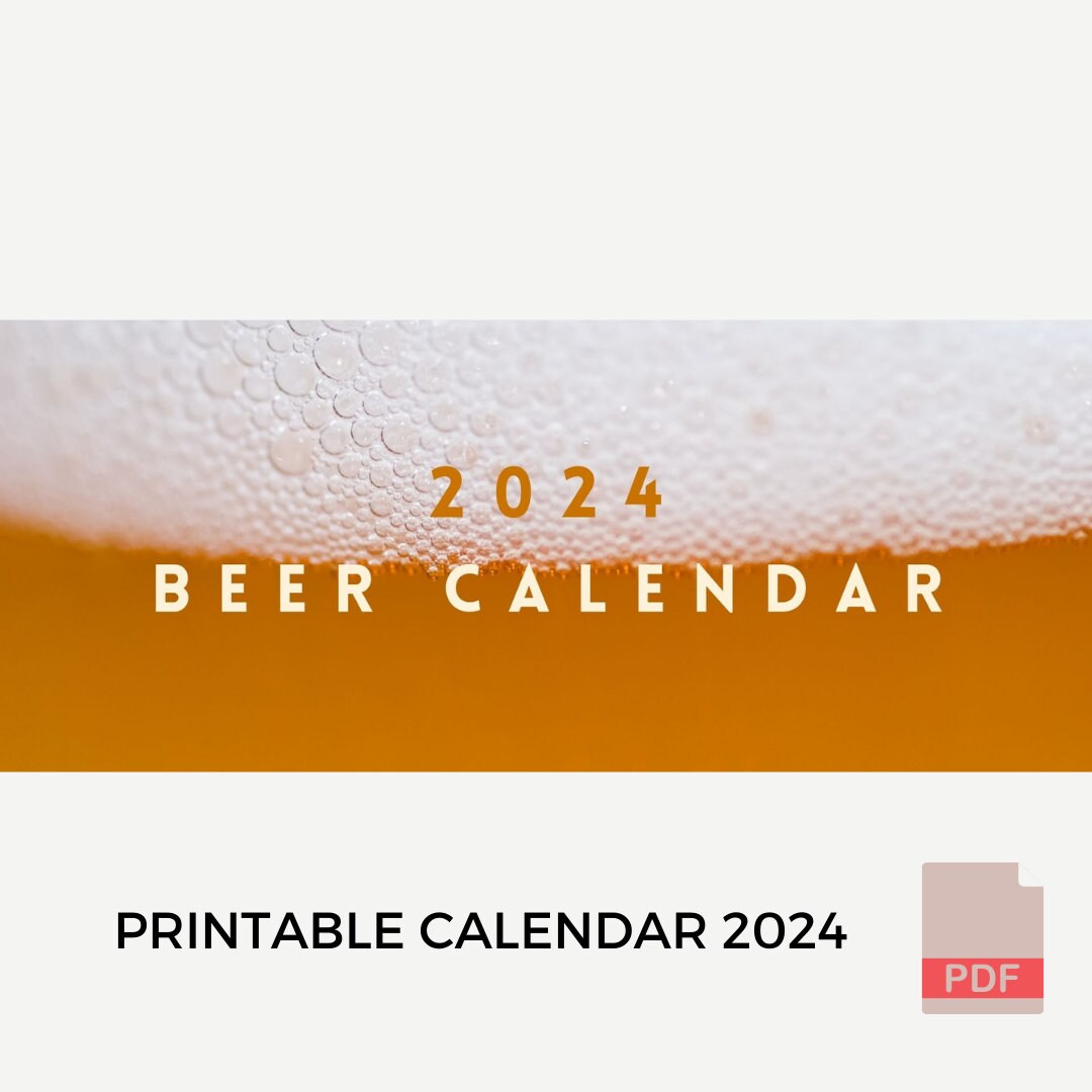 Beer Calendar 2024 Digital Calendar PDF Calendar 2024 Etsy