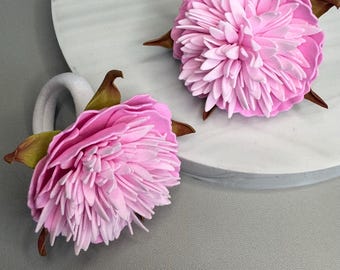 Handmade Peony Hair Tie: Elegant Floral Hair Accessory