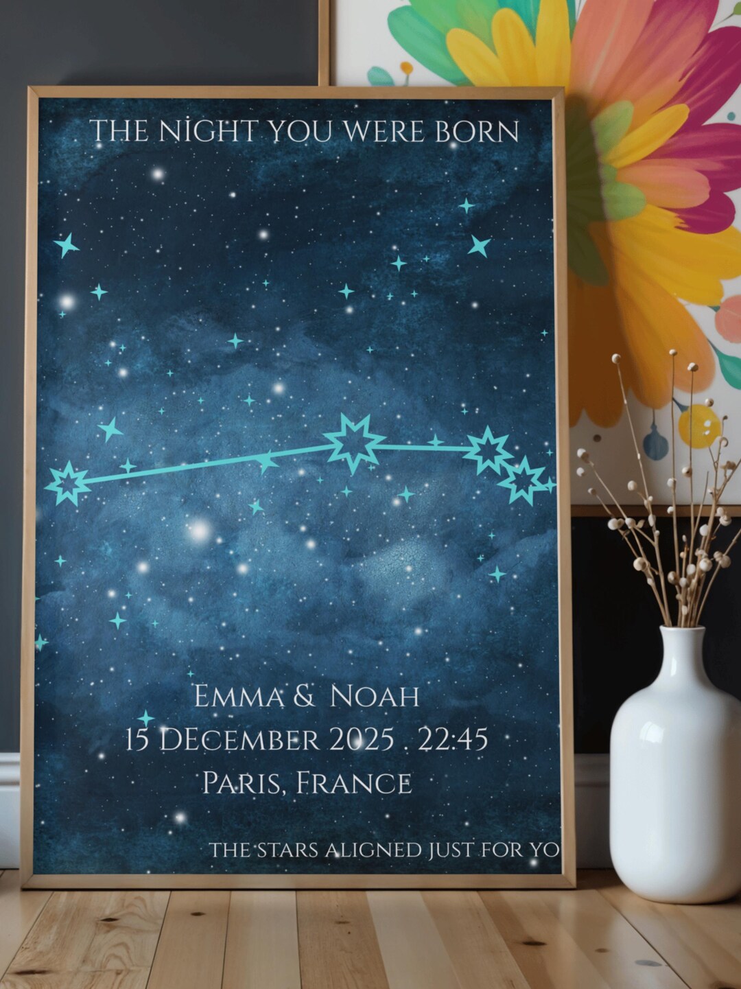 Personalized Star Map Print - the Night You Were Born - Custom Night ...