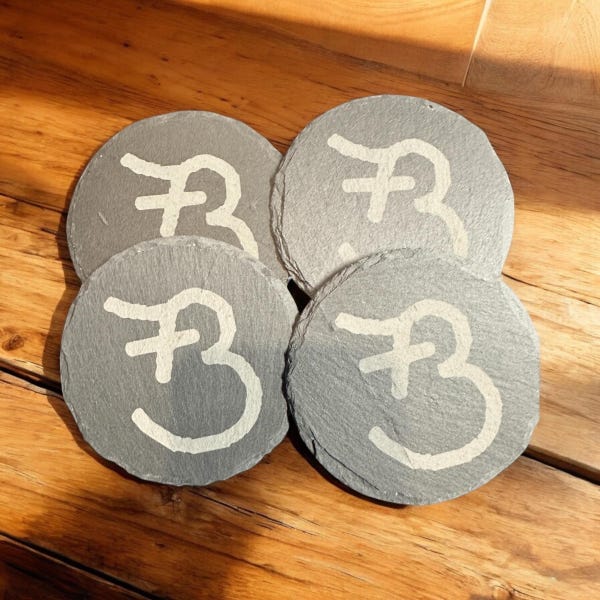Personalized Cattle Brand Slate Coasters: Western Decor, Set of 4