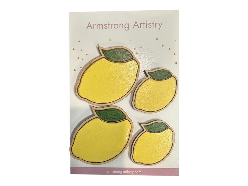 Lemon Magnets Lemon Magnets, Refrigerator Magnets, Homemade, 4 Piece Set - Etsy