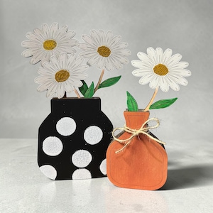 White and Black Polka Dots Vase - Etsy