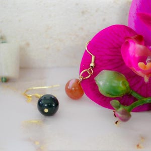 Hermes Earrings: Hermes, Greek God, Gold Earrings, Green Earrings, Red Earrings, Red, Green and Gold, Clip-On Earrings