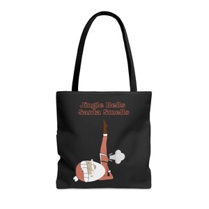Funny Christmas Tote Bag; Farting Santa, Gag Gift