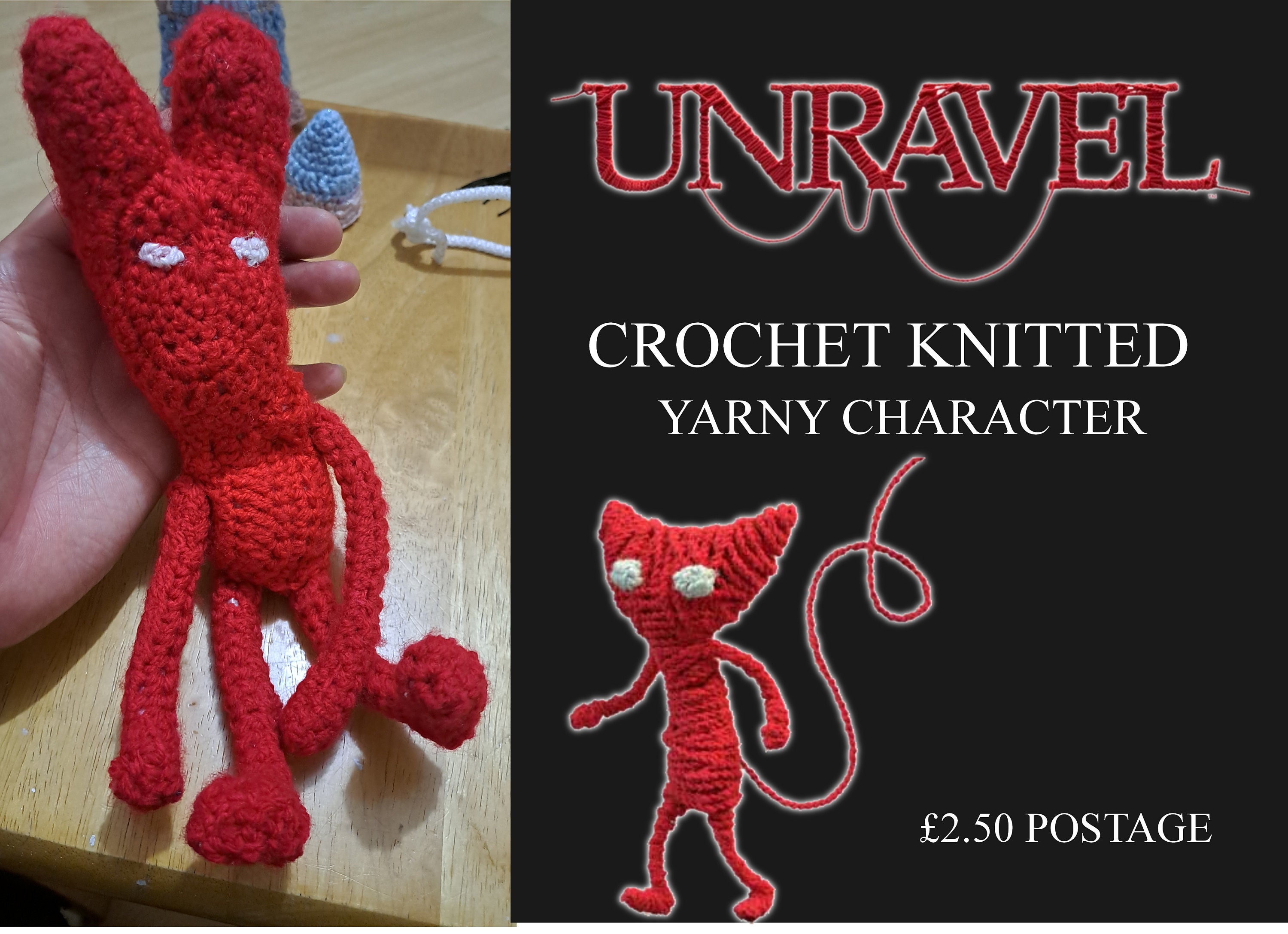 Yarny From Unravel (hand Crocheted) - Crochet Doll With Adjustable