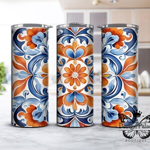 Talavera 20oz Sublimation Tumbler Design - Instant Download, Skinny Tumbler PNG Wrap