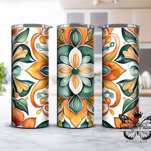 Mexican Talavera 20oz Sublimation Tumbler Design - Instant Download - 20oz Skinny Wrap, Instant Download