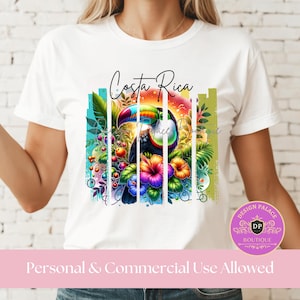 Costa Rica Toucan PNG: Tropical Brushstroke Sublimation Design (Digital Download)