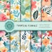 Tropical Floral Digital Paper 20 Pack, Scrapbook Papers, Seamless ...
