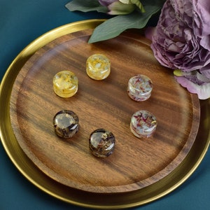 Resin Ear Tunnels 24mm with Stones | Pair | Ear Plugs | Gauge Earrings | Gauged Plugs | Ear Expander | Ear Stretching Body Jewelry | OUTLET