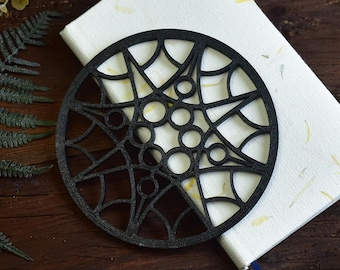 Unique 3D Printed Gothic Window Coasters - Gothic Rosette Cathedral Coasters, Perfect Goth Home Decor Gift