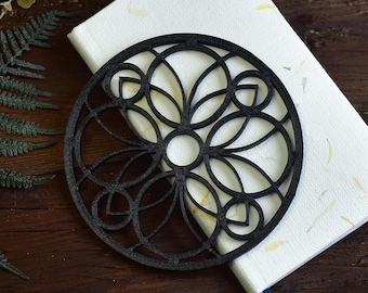 Unique 3D Printed Gothic Window Coasters - Gothic Rosette Cathedral Coasters, Perfect Goth Home Decor Gift