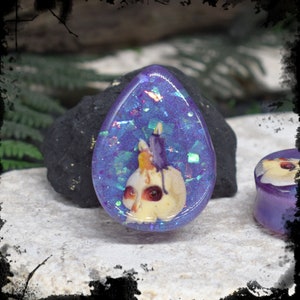 Resin Teardrop Ear Tunnels 25-36mm | Pair | Halloween Ear Plugs | Gauge Earrings | Gauged Plugs | Ear Expander | Ear Stretching Body Jewelry