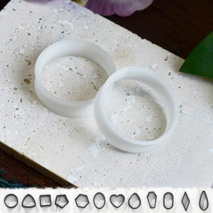 Ultralichte oortunnels 10-100 mm transparant wit | Paar dunwandige oortunnels | 3D-afdruk | Oordopjes | 12 vormen | OP BESTELLING GEMAAKT