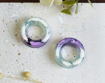 Paire D'écarteurs Pour Boucles D'oreilles En Forme De Fleur Avec Opale Synthétique - Tailles De 8mm à 25mm - Acier Inoxydable