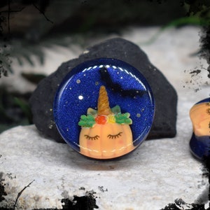 Resin Ear Tunnels 22-34mm | Pair | Halloween Unicorn Ear Plugs | Gauge Earrings | Gauged Plugs | Ear Expander | Ear Stretching Body Jewelry
