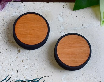 Ear Tunnels 10-100mm with Wood Inlay | Toscana Color | Natural, Organic Style | Ear Gauges | Ear Plugs | 3D Print | MADE TO ORDER