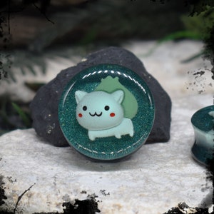 Resin Ear Tunnels 24-30mm Bulbasaur | Pair | Ear Plugs | Gauge Earrings | Gauged Plugs | Ear Expander | Ear Stretching Body Jewelry
