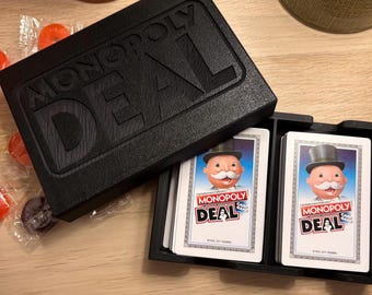 Portatarjetas Monopoly Deal / Organizador compacto de mazos de viaje para amantes de los juegos de mesa con imanes