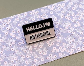 I'm Antisocial Enamel Pin: Funny Introvert Backpack Accessory