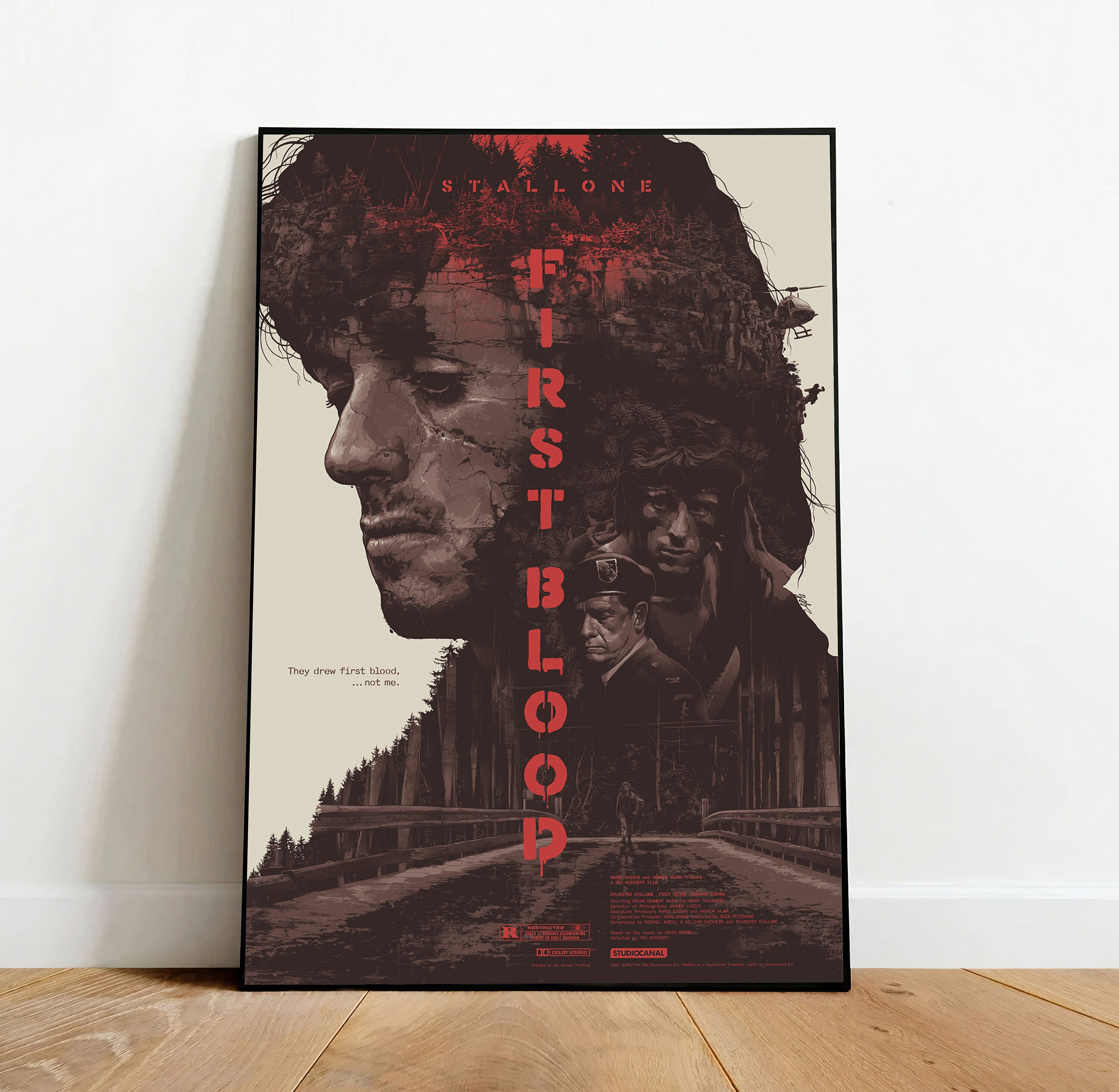 Pôsteres Decorativos de Tela do Primeiro Sangue do Filme, Rambo