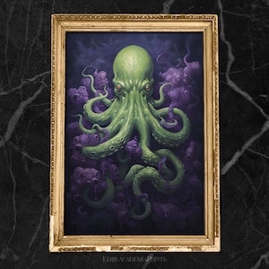 Cthulhu Poster, Art Poster Print, Home Decor, Lovecraftian Art, Gothic Decor, Horror Art, Eerie Design
