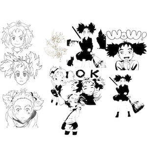 Cute Anime Moive Mary and the Witches Flower PNG Cut FIles