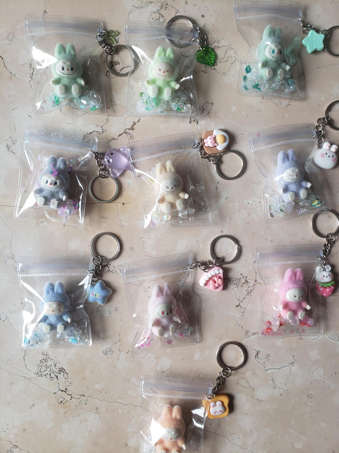 Mini Labbubu Keychain With Metal Ring Mystery Color 1pc Secret Rare Added Labbubu Inspired Keychain, Kawaii Cute Labbubu 1, Handmade Gifts