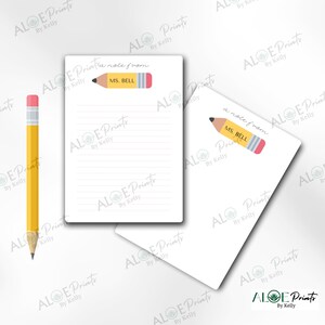Personalized Teacher Notepad, Custom Teacher Writing Pad, Teacher Appreciation Gift, Gift For Teacher, Back to School End if Year Stationary