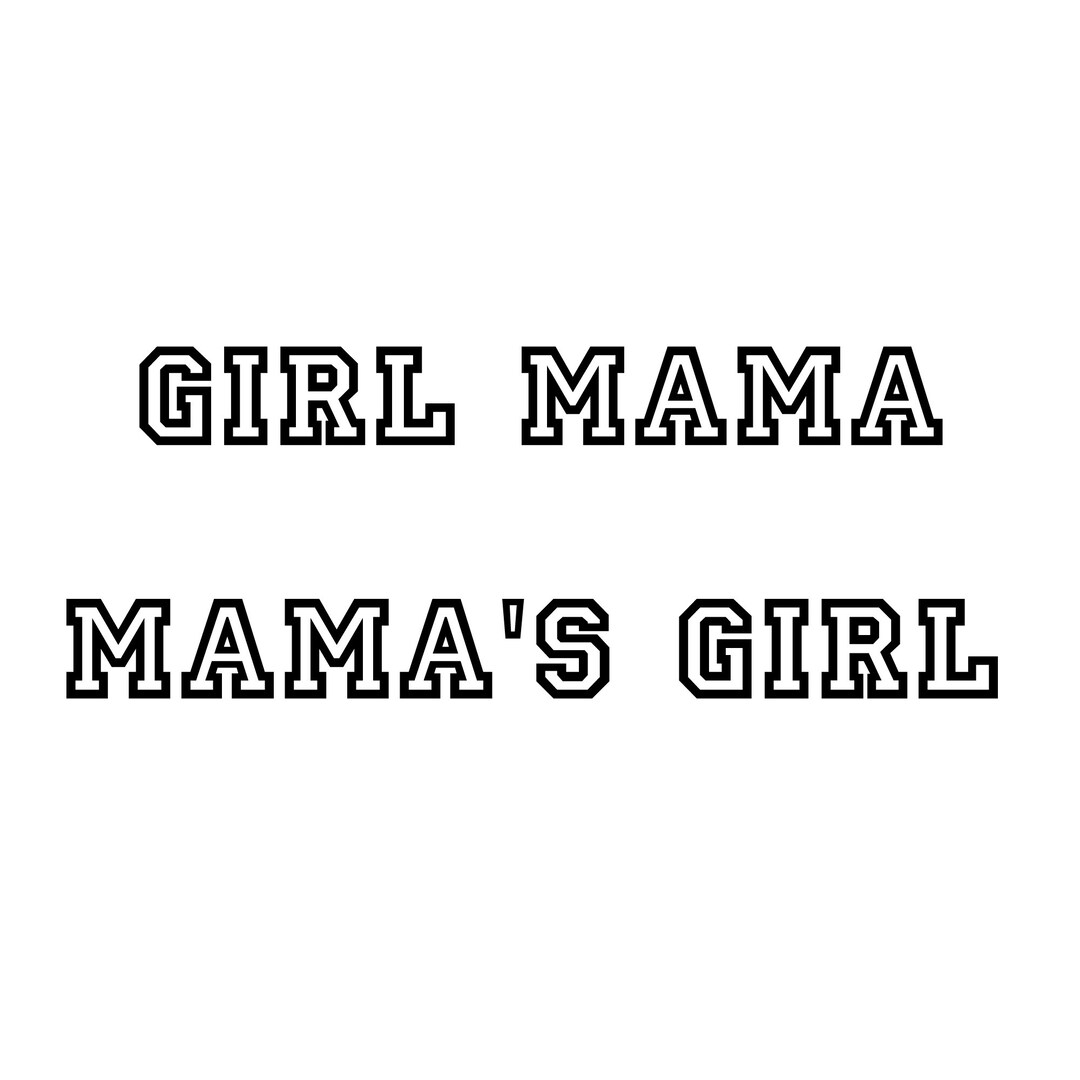 Girl Mama & Mama's Girl SVG Varsity Style Etsy