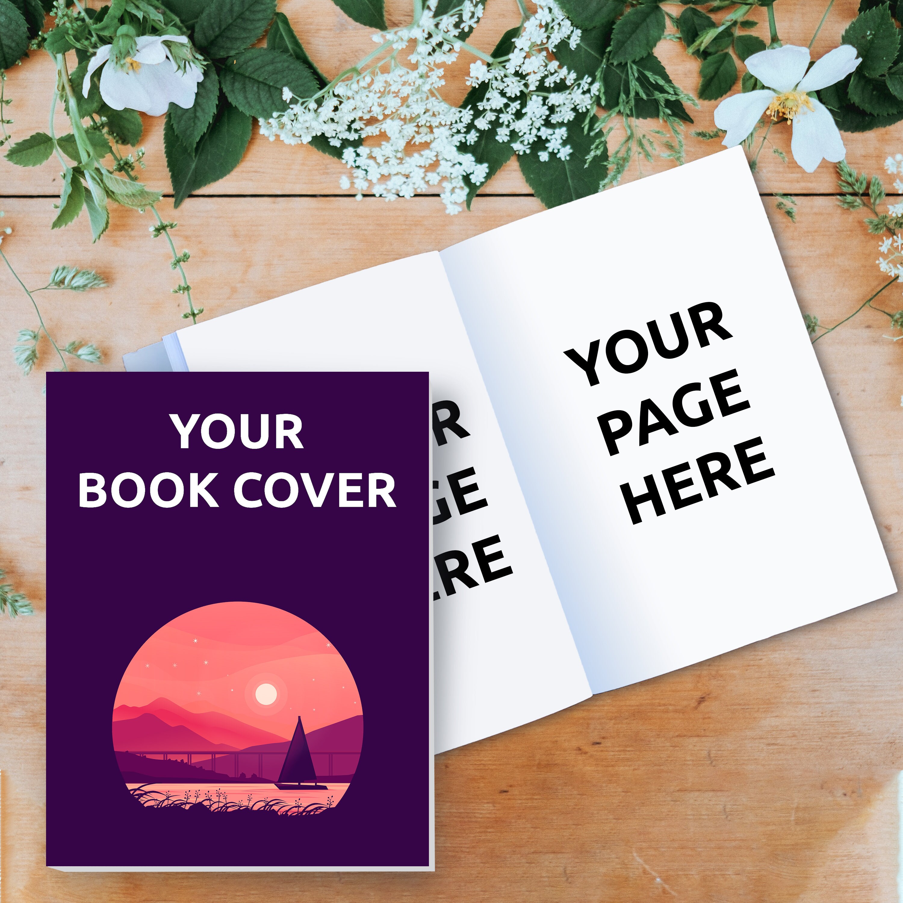 8.5x11 Inch Open and Closed Book Mockup, KDP Mockup, PSD and JPG ...