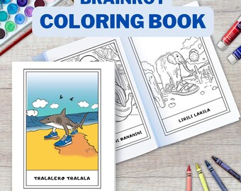 Italian Brainrot Animals Coloring Book – Viral TikTok Meme (Digital Download)
