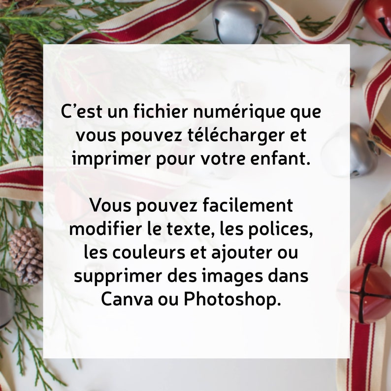 Lettre Au Père Noël Et Sa Réponse En Français, Imprimables Au Format A4, PDF, Canva,