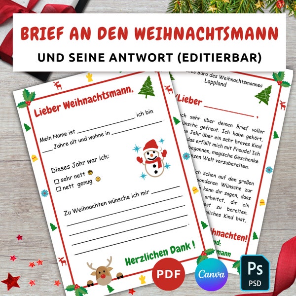 Weihnachtswünsche Brief - Etsy