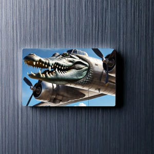 Bombardiro Crocodilo - Fun Crocodile Magnet, Gift for Gen Z, TikTok Viral Meme Trend, Italian Brainrot Animals, Kitchen Fridge Magnet