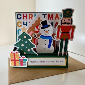 HANDGEMAAKTE Nieuwigheid 'pop-up' kerstkaart