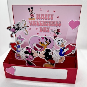 Carte de Saint-Valentin personnalisée d'inspiration Disney Mickey/ Minnie Mouse fait main