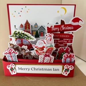 Carte de Noël « pop up » fantaisie faite main