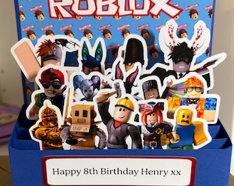 HANDMADE Personalised Roblox inspired pop up card