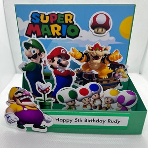 HANDGEMACHT Personalisierte Super Mario Pop Up Karte