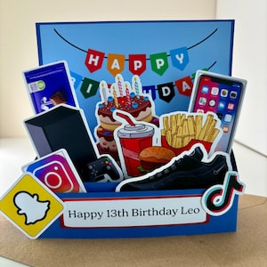 HANDMADE Personalisierte Geburtstagskarte für Teenager / Social Media
