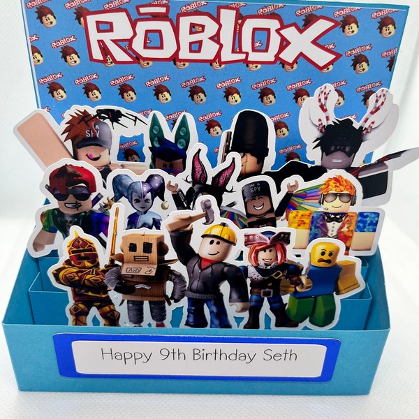 Personalised Roblox inspired pop up card