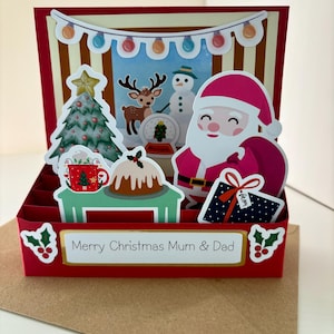 Carte de Noël « pop up » fantaisie faite main