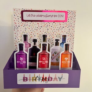 Cartão de aniversário pop-up com tema de gim FEITO À MÃO