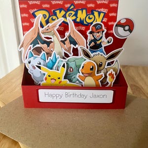 HANDMADE Personalisierte Pokemon Themen Pop Up Karte